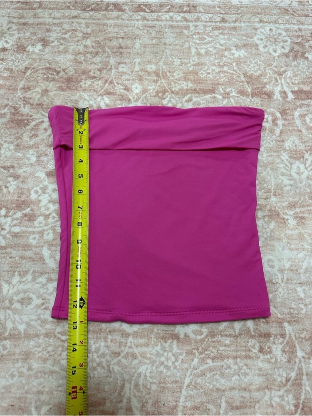 Fitted Pink Tube Crop Top - Picture 6 of 7